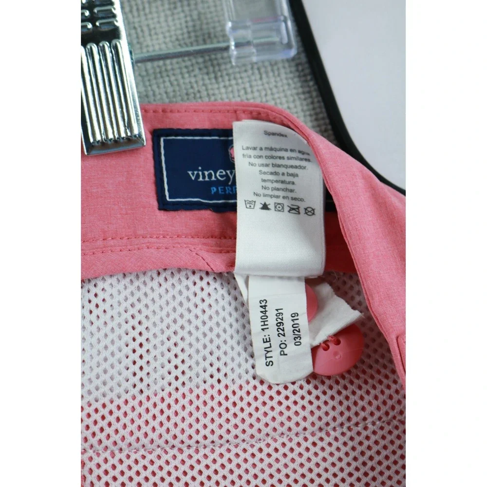 Vineyard Vines Performance Shorts Mens 33 Pink 1H0443 Stretch Golf Flat Front